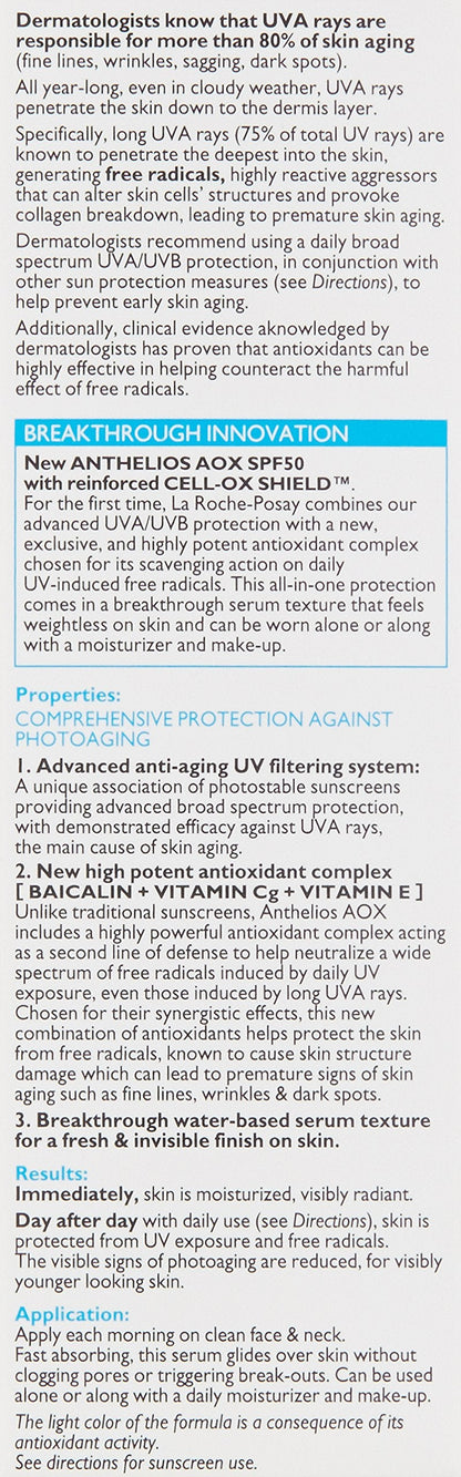 La Roche-Posay Anthelios AOX Antioxidant Serum with Sunscreen SPF 50 1oz La Roche-Posay