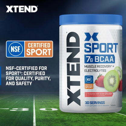 XTEND Sport BCAA Powder Strawberry Kiwi Splash - Electrolyte Powder for Recovery & Hydration with Amino Acids - 30 Servings Scivation