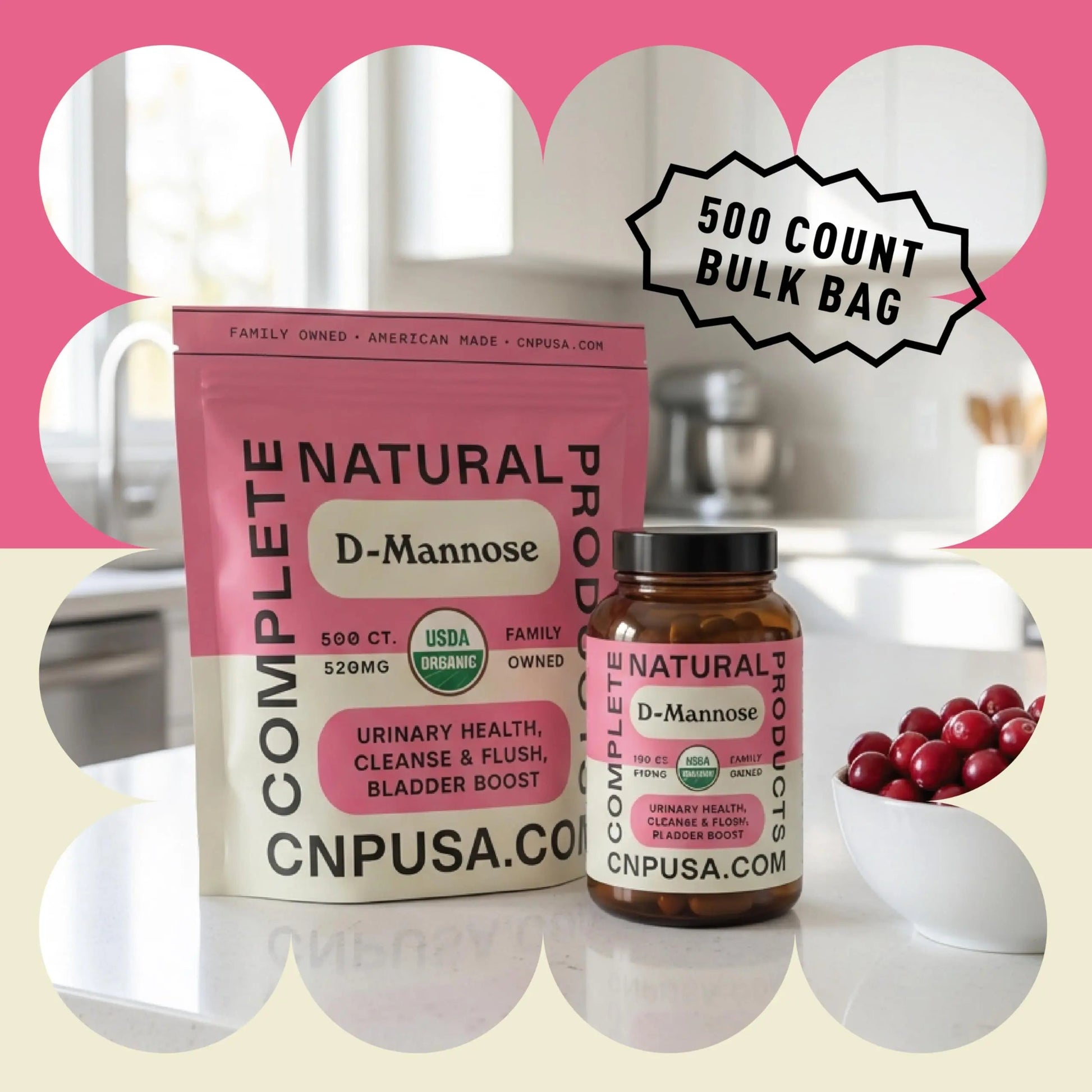 D Mannose 520mg Capsules - Organic D Mannose Supplement for UT Support, Urinary Tract Bladder Health Pills, Plant Based Formula, Vegan Non GMO, No Fillers, 500 Capsule Count Made USA Certified Kosher Complete Natural Products buy australia supplements
