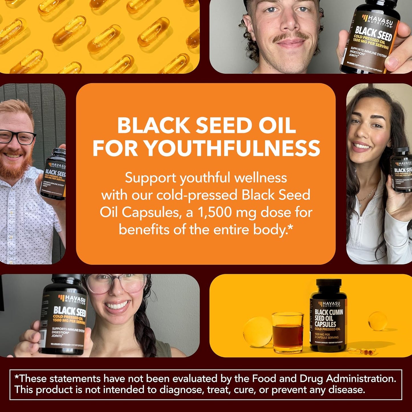 Black Seed Oil Capsules, Vegan, Non-GMO, Cold-Pressed Nigella Sativa, 90ct | 1500mg Per Serving Black Cumin Supplement for Skin Health, Immune Function, and Digestive Health, Unflavored, 30 Servings Gsupps Australia