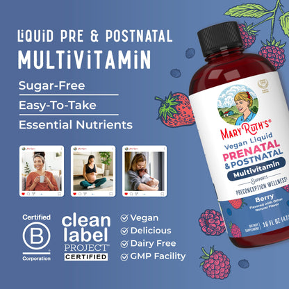MARYRUTH'S Postnatal & Prenatal Vitamins for Women | Sugar Free | Womens Multivitamin for Pre-Conception, Pregnancy & Nursing | Ginger MARYRUTH'S