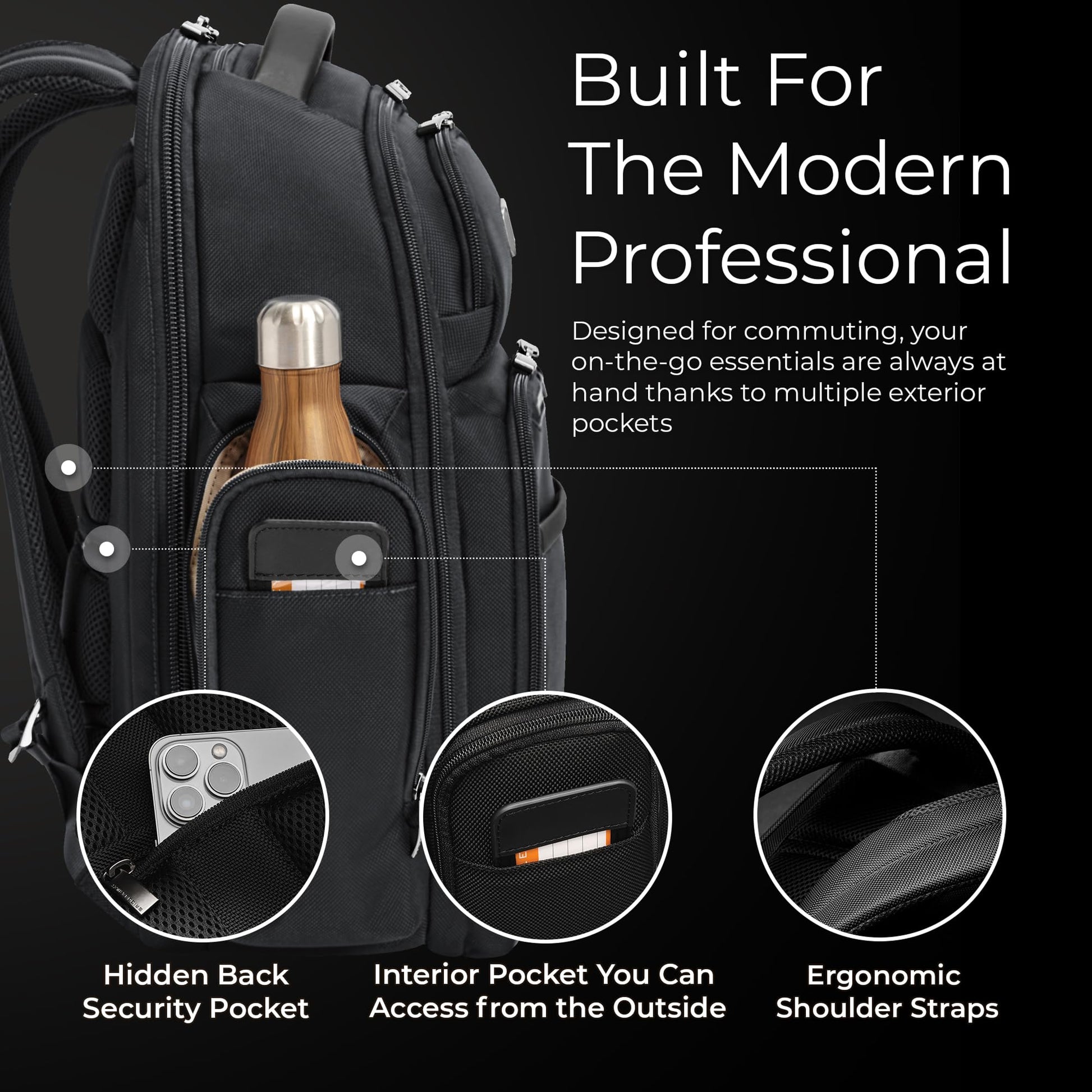 Briggs & Riley Medium Cargo Backpack for Women & Men - Laptop Backpack, For Work & Travel, Lightweight & Durable, Padded Straps, Fits up to 15" Laptop - @work Collection, Black Gsupps Australia