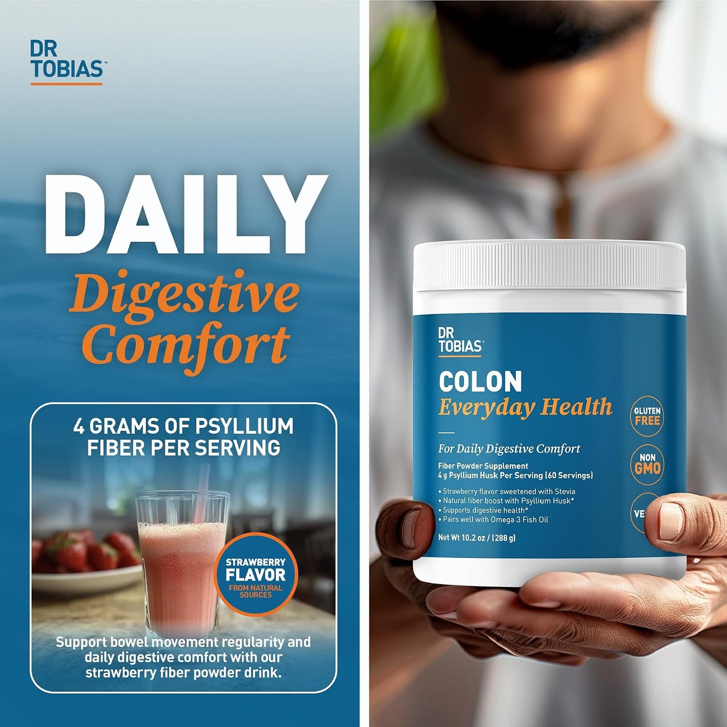 Dr. Tobias Colon 14 Day Cleanse and Colon Everyday Health, Advanced Gut Cleanse Detox & Daily Digestive Support with Psyllium Husk Fiber Powder, Digestive Wellness Bundle, Non-GMO