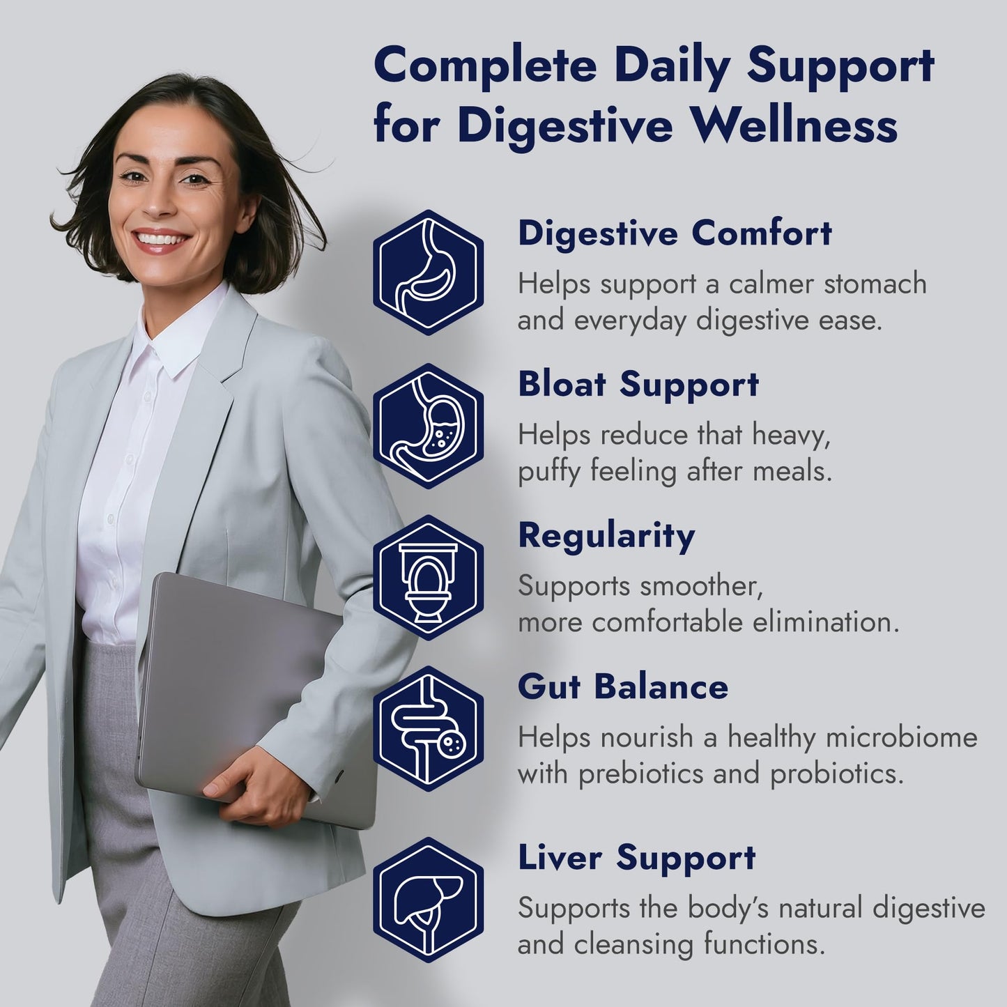Finessa Digestive Probiotic Drink - 2in1 Digestive Health, Liver Cleanse Detox & Repair | Constipation, Gas and Bloating Relief | Gut Health Blend with Prebiotics & Probiotics Finessa