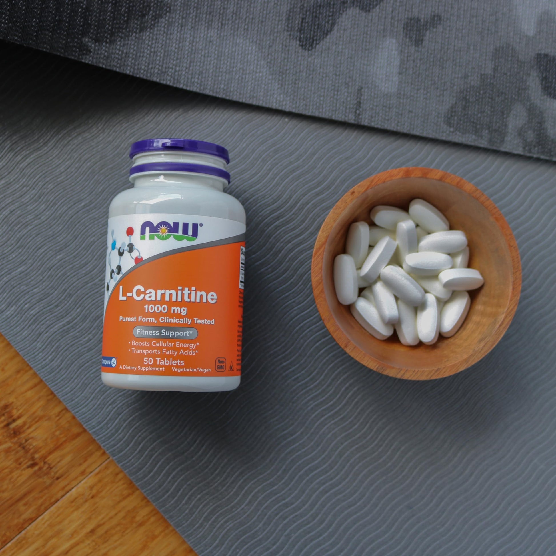 NOW Foods Supplements, L-Carnitine 1,000 mg, Purest Form, Amino Acid, Fitness Support*, 100 Tablets Gsupps Australia