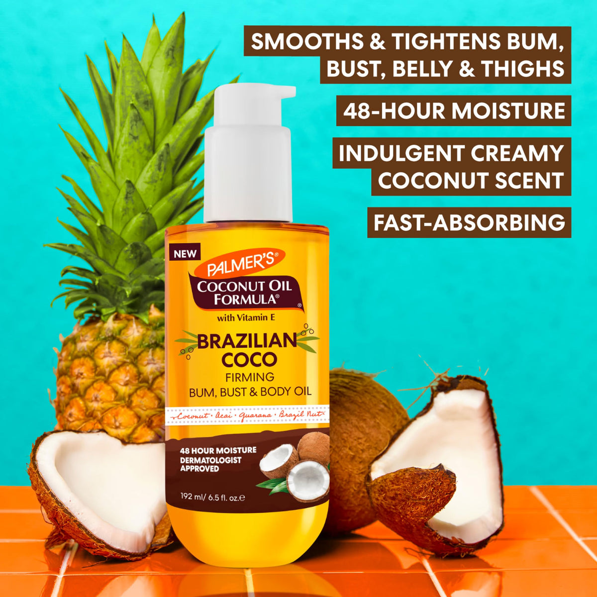 Palmer's Brazilian Cocoa Firming Body Oil, Coconut Oil Formula (6.5 Fl Oz) Palmer's