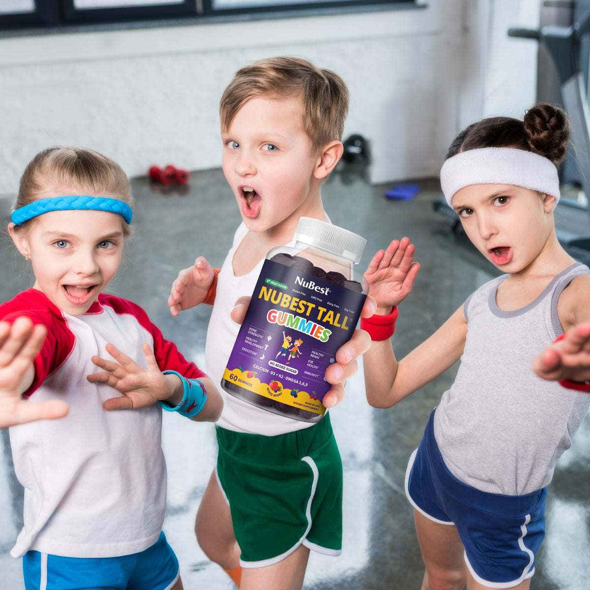 NuBest Tall Gummies for Kids Age 2+ & Teens | Bone Strength, Immunity, Digestive Health with Calcium, Vitamin D3, K2, B Complex, Magnesium, Zinc NuBest