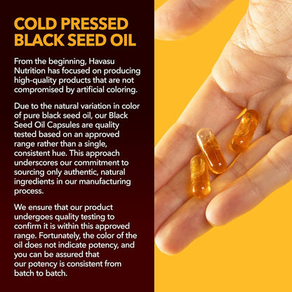Black Seed Oil Capsules, Vegan, Non-GMO, Cold-Pressed Nigella Sativa, 90ct | 1500mg Per Serving Black Cumin Supplement for Skin Health, Immune Function, and Digestive Health, Unflavored, 30 Servings Gsupps Australia