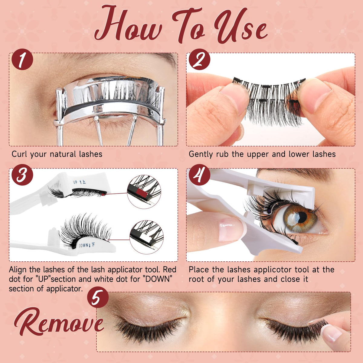 Higu clace Magnetic Eyelashes with Applicator Reusable Magnetic Lashes(A11) Higu clace