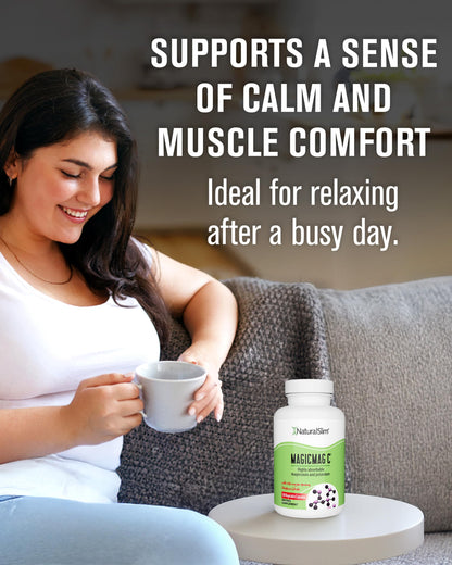 MagicMag C by NaturalSlim, Magnesium Citrate Capsules for Muscle Relaxation, Sleep Quality, Nerve Function & Electrolyte Support, Daily Magnesium Supplement NaturalSlim