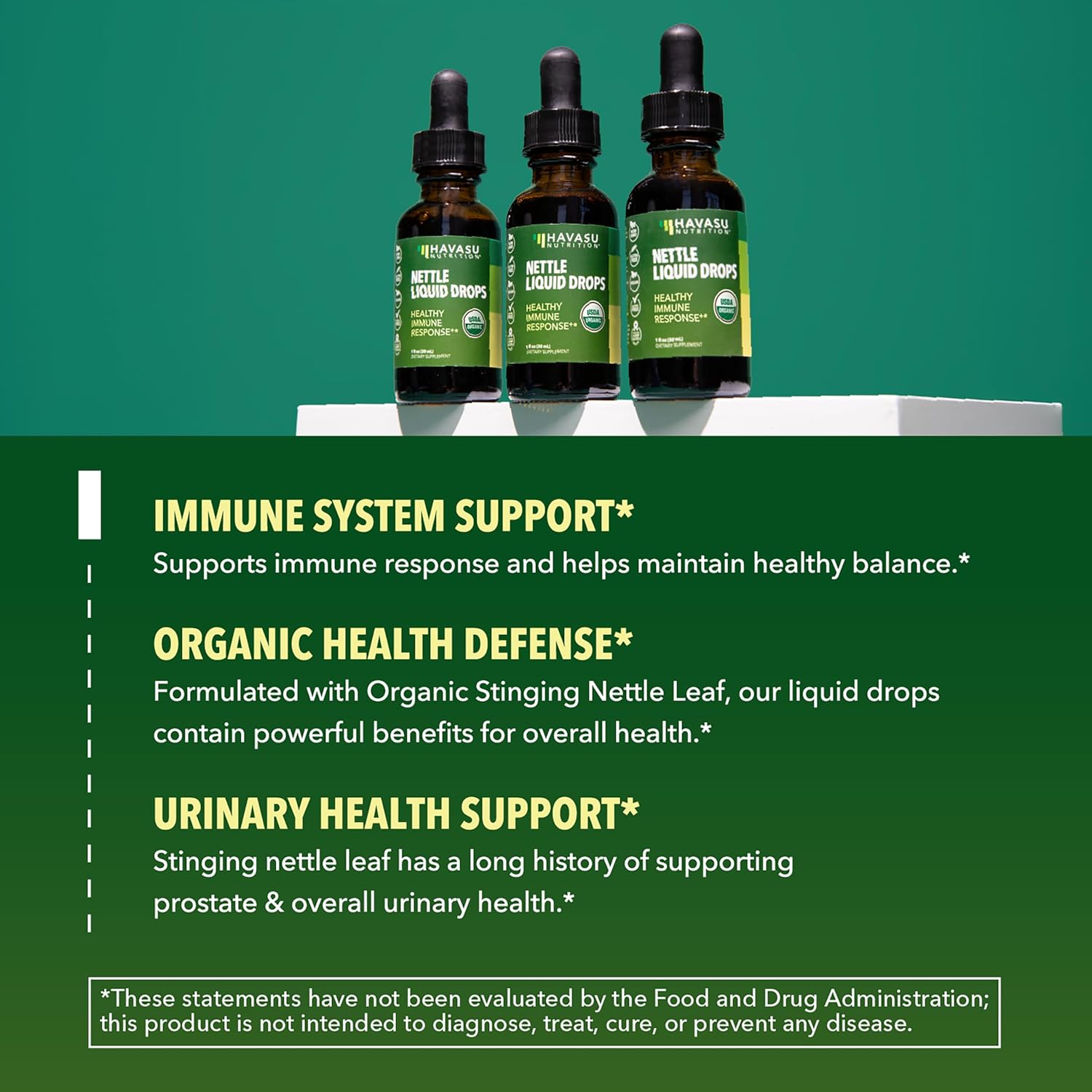 Organic Stinging Nettle Leaf Extract, Urinary Support, Unflavored, 1 Fl Oz | Stinging Nettle Tincture for Men and Women, USDA Certified, Vegan, Gluten Free, Non-GMO Herbal Tincture, 60 Servings Gsupps Australia