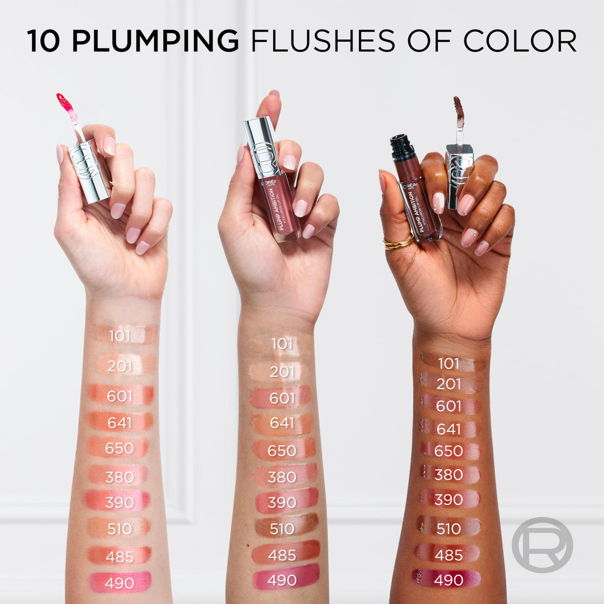 L'Oreal Paris Plump Ambition Hyaluron Lip Oil, 24 HR Lip Gloss with Hyaluronic Acid, Volumizing Formula with Glass-Like Shine, Worth It 601, 0.16 Fl Oz L'Oreal Paris