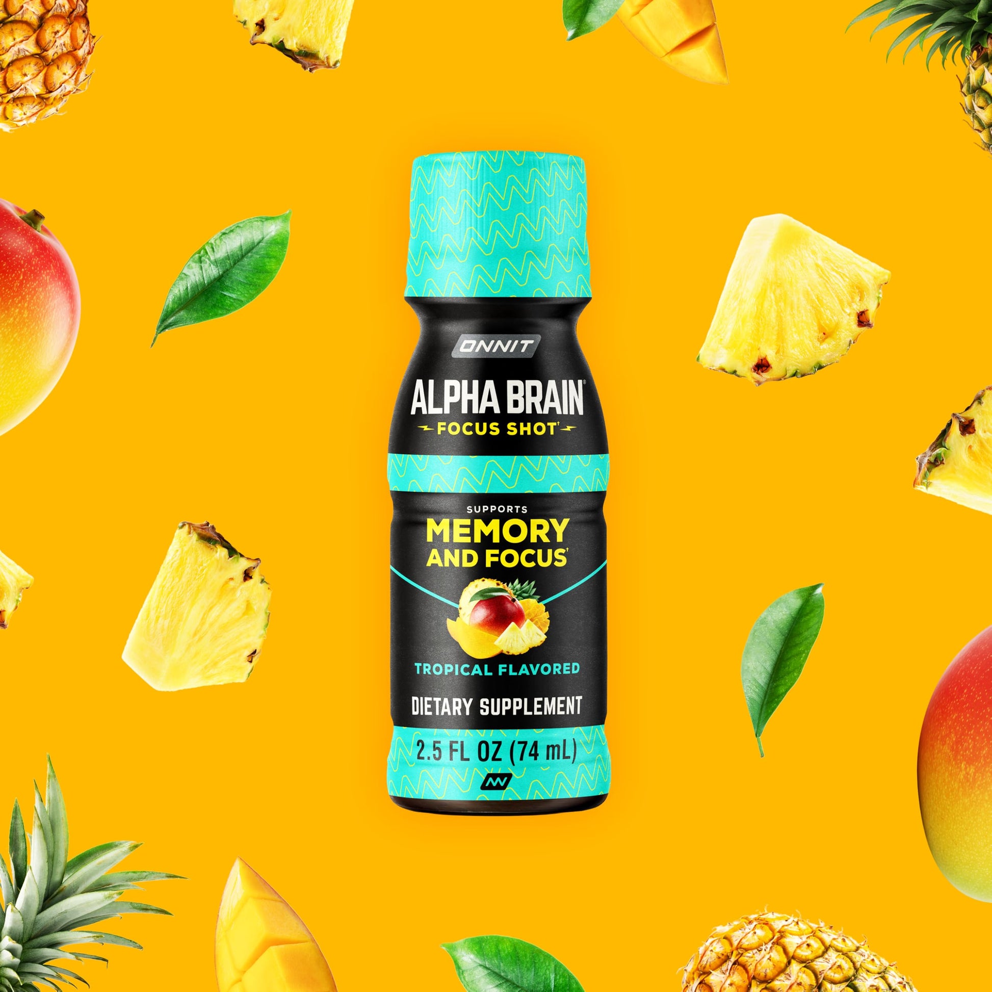 ONNIT Alpha Brain Focus Shot, Tropical Flavor, Nootropic Dietary Supplement Drink That Supports Energy, Focus, and Mood, IGEN™ Non-GMO Tested, 2.5 fl oz, 6 Count ONNIT buy australia supplements