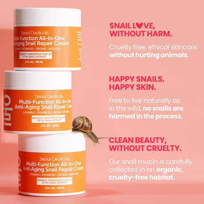 SeoulCeuticals 97.5% Snail Mucin Korean Face Moisturizer Day & Night Cream SeoulCeuticals