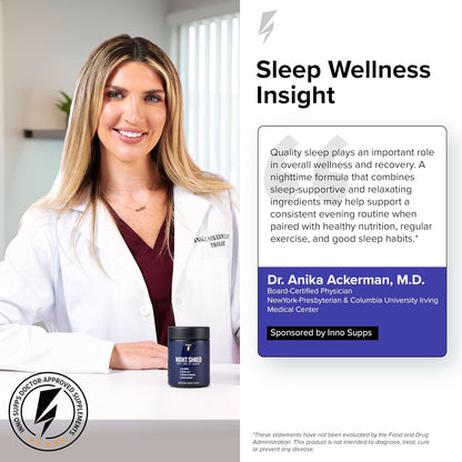 InnoSupps Night Shred Fat Burner and Natural Sleep Support | Ashwaganda, 5-HTP, CLA, Melatonin | Appetite Suppressant | Weight Loss Support Nighttime Fat Burning (180 Vegetarian Capsules)