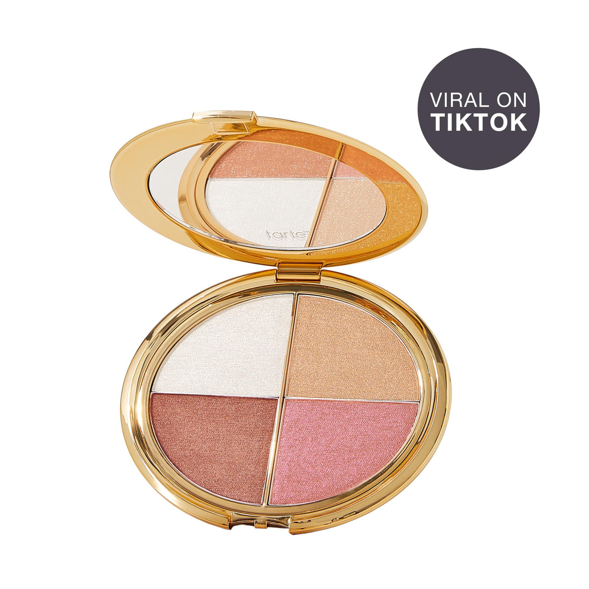tarte glow wardrobe highlighting eye & cheek palette – Highlighter, Blush, Bronze & Eyeshadow All-in-One Face & Eye Viral Makeup for Everday Radiant Blendable Glow, Vegan & Cruelty Free, full size tarte