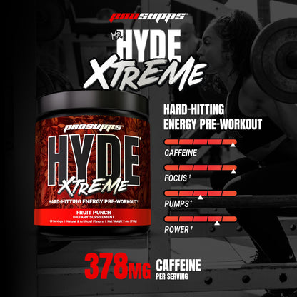 ProSupps Mr. Hyde Xtreme Pre Workout Powder with Creatine, Beta Alanine & Caffeine – Extreme Energy, Pumps, Focus & Performance - Fitness & Gym Supplements for Men & Women (Watermelon, 30 Servings)