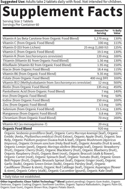 Garden of Life Organics Women's Multivitamin with Vitamin C, D3, Folate, B12, Biotin & Iron – Women's Multivitamin for Energy, Heart Health & Radiant Skin, USDA Organic, Non-GMO, Vegan, 120 Tablets Gsupps Australia