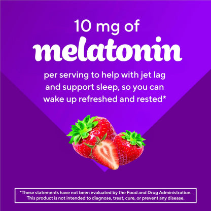 vitafusion Max Strength 10 mg Melatonin Gummies, Strawberry Flavored, Adult Melatonin Gummy Vitamin Supplement, 100 Count, 50 Day Supply Vitafusion