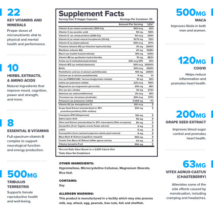 LEGION Triumph Men's Sport Vitamin - Complete Multivitamin for Men - Daily Vitamins for Men to Boost Health and Performance - Men's Multivitamin with 21 Vitamins & Minerals - 30 Servings