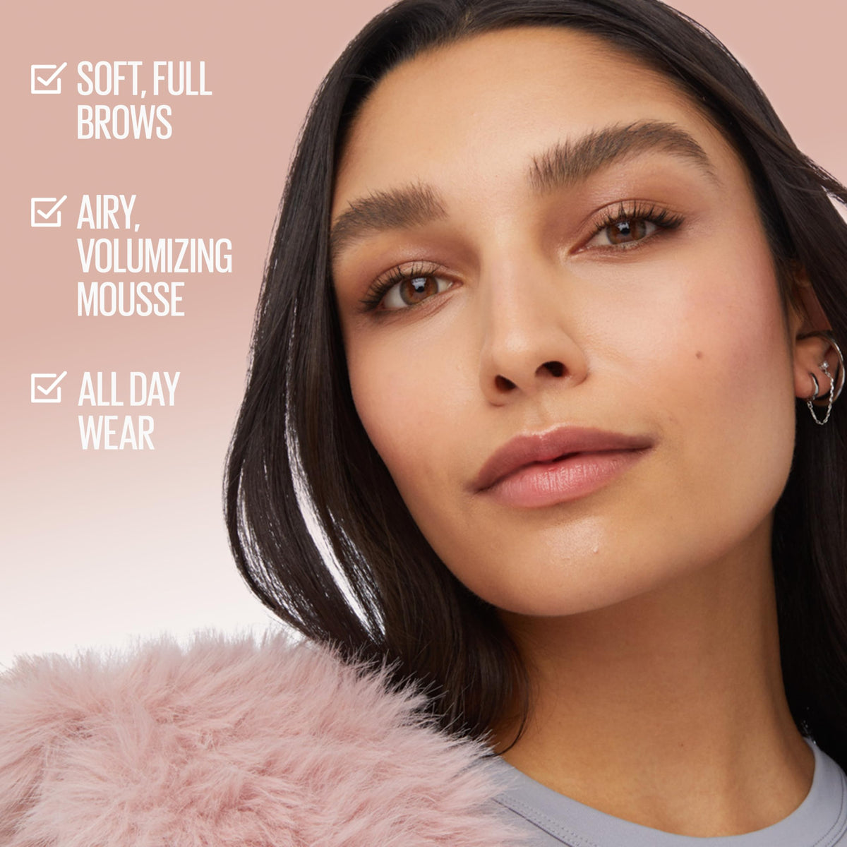 Maybelline Superfluff Volumizing Brow Mousse, All Day Tinted Brow Gel For Soft Full Brows, Medium Brown, 1 Count MAYBELLINE