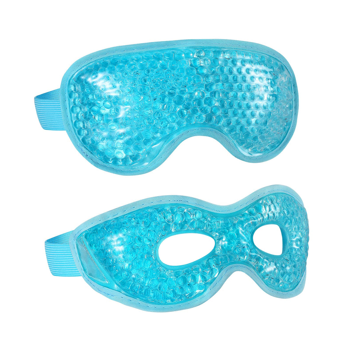 2PCS Gel Eye Mask Reusable Cold Therapy Gel Bead Eye Mask for Puffiness/Dark Circles/Eye Bags/Dry Eyes/Headaches/Migraines/Stress Relief (Blue) CONSGIJI