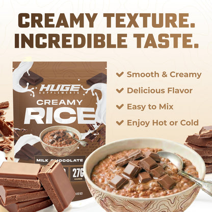 Huge Creamy Rice, Maple Brown Sugar, Rice Cereal (Cream of Rice Style), Quick & Easy Preparation, Fast-Digesting Carbohydrates, Sugar-Free, Creamy Texture, Pre & Post Workout Fuel, 30 Servings