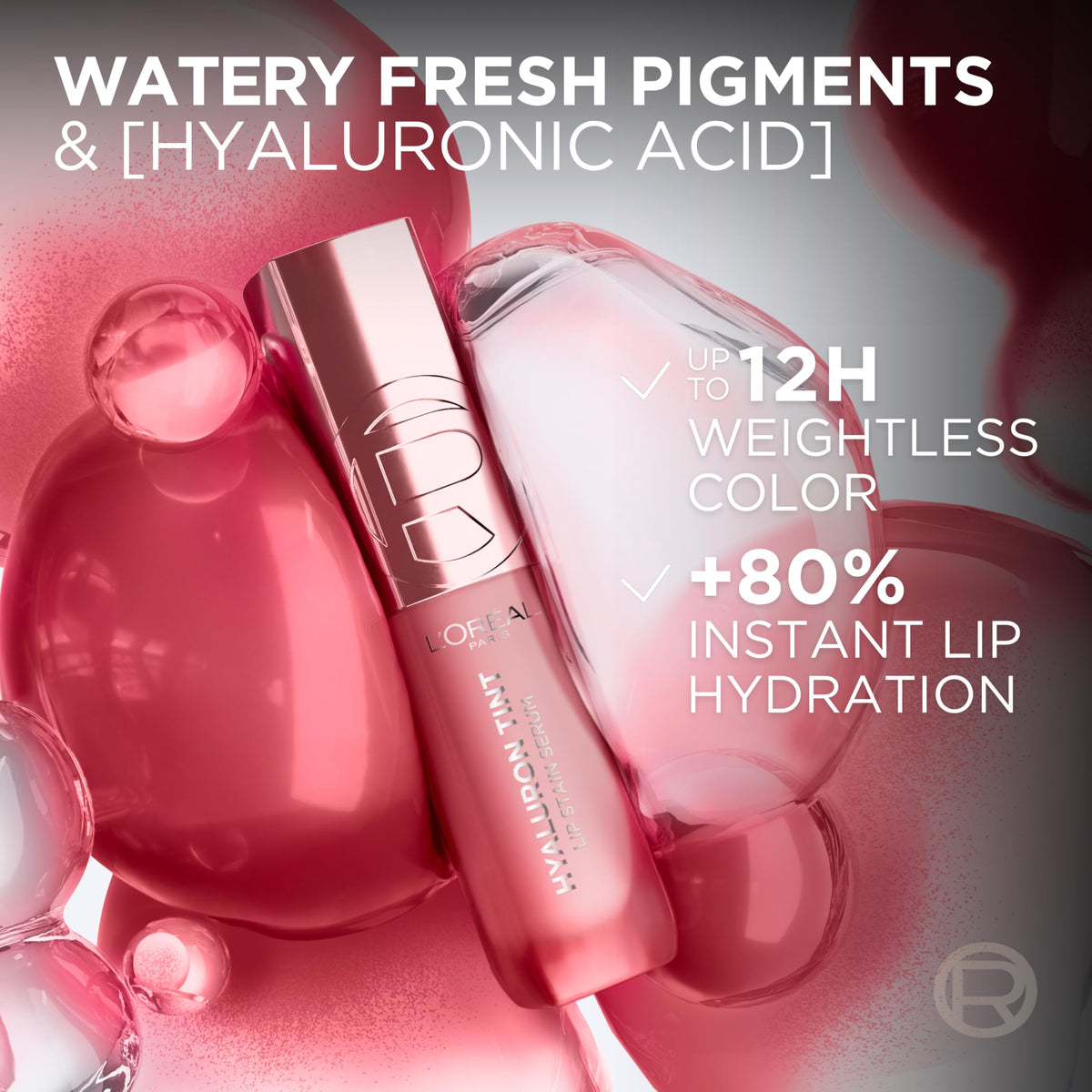 L'Oreal Paris Hyaluron Tint Lip Stain Serum, Long Lasting, Hydrating Lip Makeup Infused with Hyaluronic Acid, 601 Worth It (Pinky Nude) L'Oreal Paris