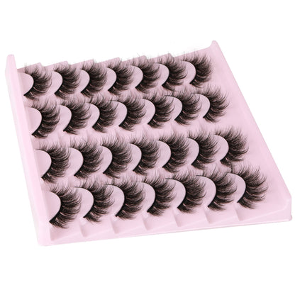 14 Pairs Wispy Mink Lashes False Eye Lashes Natural Look 5D Volume 16mm Fake Eyelashes Pack by TNFVLONEINS TNFVLONEINS