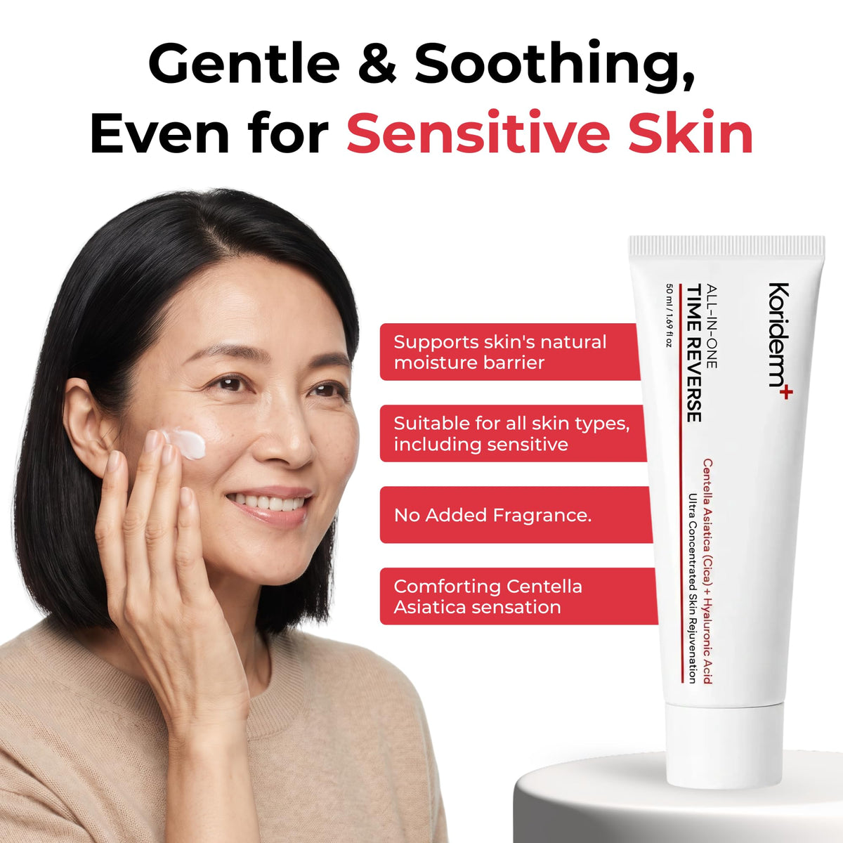 Koriderm Time Reverse Cream, Korean Skin Care Face Moisturizer, 1.69 Fl Oz Koriderm