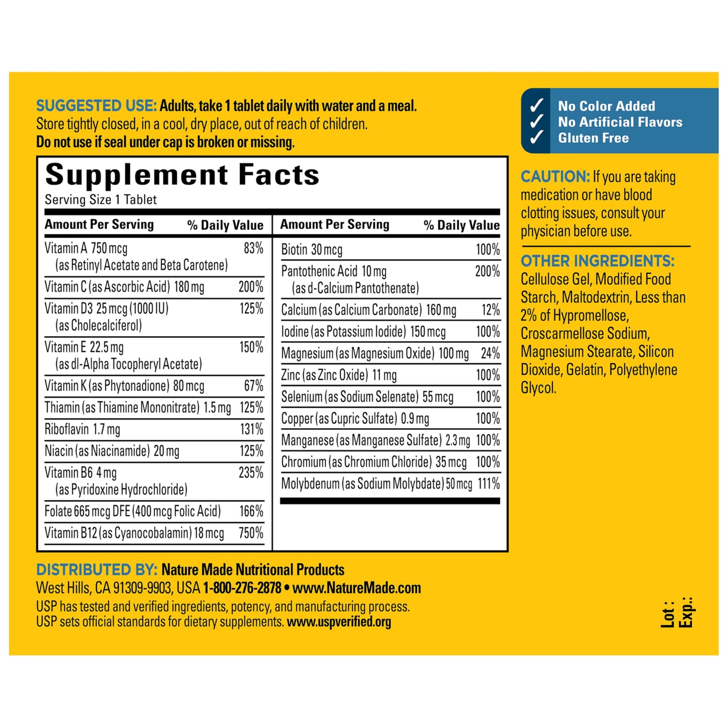 Nature Made Multivitamin for Him, Mens Multivitamins with No Iron, Daily Nutritional Support, Nature Made Multi Mens Vitamins & Minerale Nature Made
