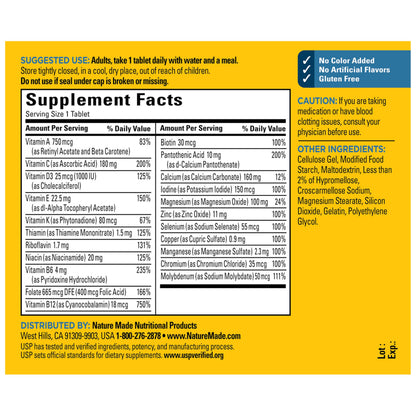 Nature Made Multivitamin for Him, Mens Multivitamins with No Iron, Daily Nutritional Support, Nature Made Multi Mens Vitamins & Minerale Nature Made