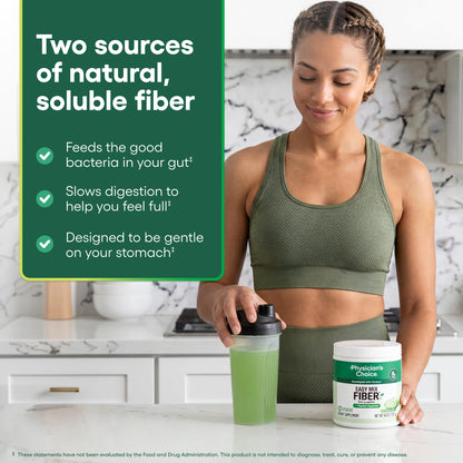 Physician's CHOICE Easy Mix Fiber for Digestive Health & Regularity - No Grit - Daily Prebiotic Soluble Fiber Powder Supplement Physician's CHOICE