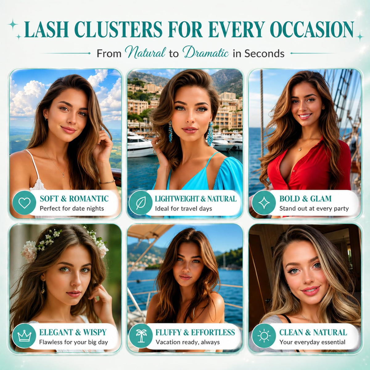 Lash Clusters Kit, 600 Pcs Eyelashes Lash Clusters D Curl 9-16mm Uikreo