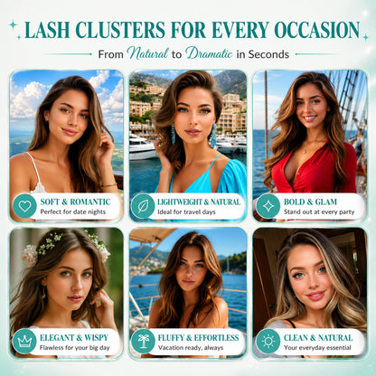 Lash Clusters Kit, 600 Pcs Eyelashes Lash Clusters D Curl 9-16mm Uikreo