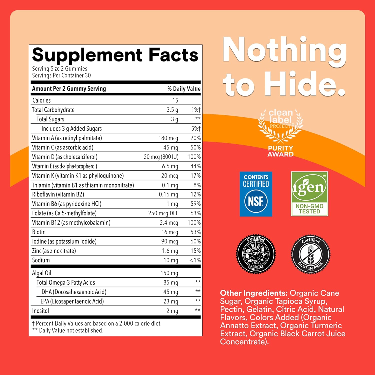 SmartyPants Kids Multivitamin Gummies with Omega 3 DHA/EPA, Vitamins D3, C, B12, B6, A, K, and Zinc, Gluten Free, Clean Label, Three Fruit Flavors, 60 Gummies (30 Day Supply) Gsupps Australia