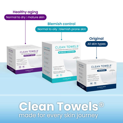 CLEAN SKIN CLUB Clear Acrylic Box for Clean Towels XL (NOT Included), Container For 50 Disposable Clean Towels XL, Face Towelettes Bathroom Counter Storage, Bin for Cleansing Facial Dry Wipes CLEAN SKIN CLUB