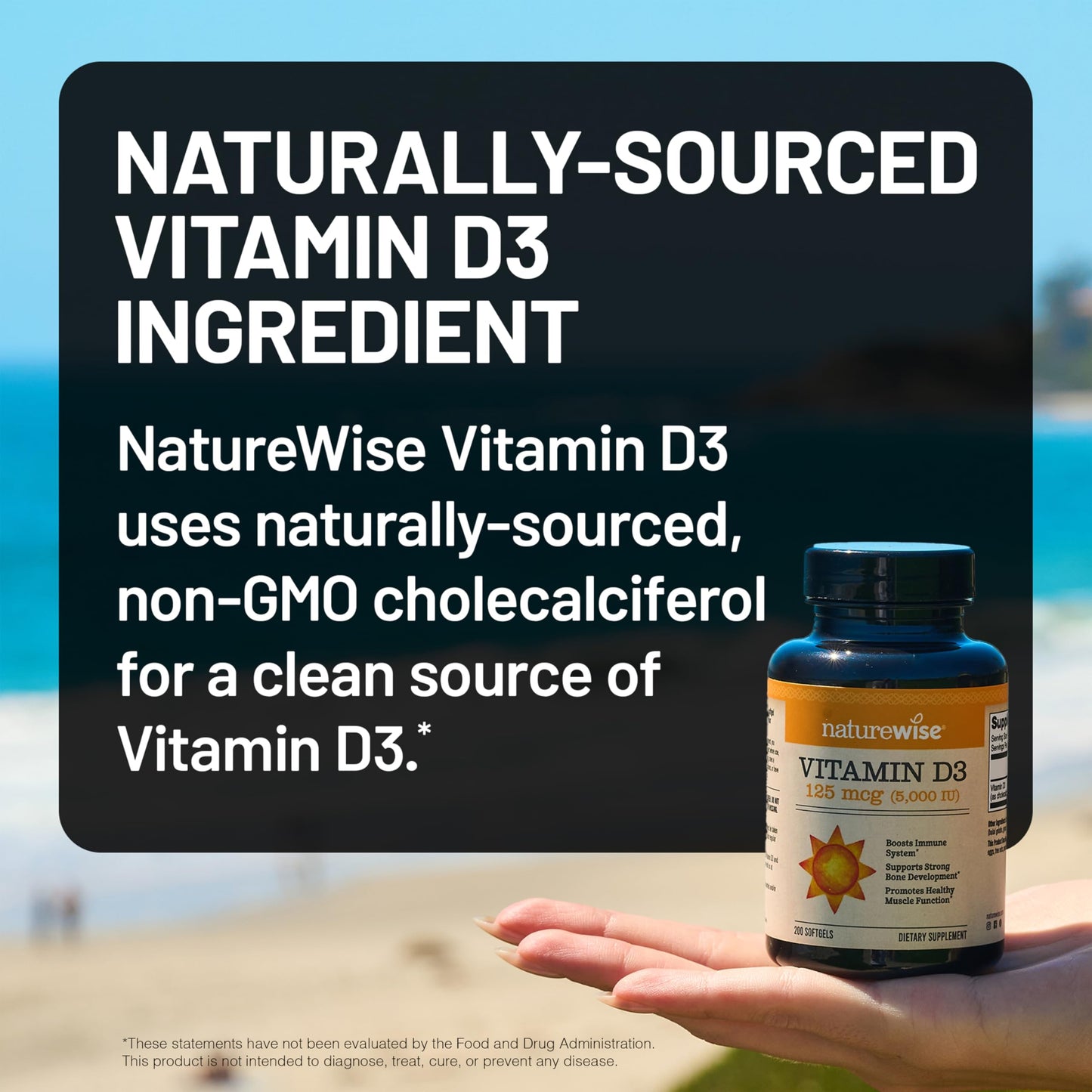 NatureWise Vitamin D3 5000iu (125 mcg) 1 Year Supply for Immune Support, Healthy Muscle Function, and Bone Health - Non-GMO NatureWise