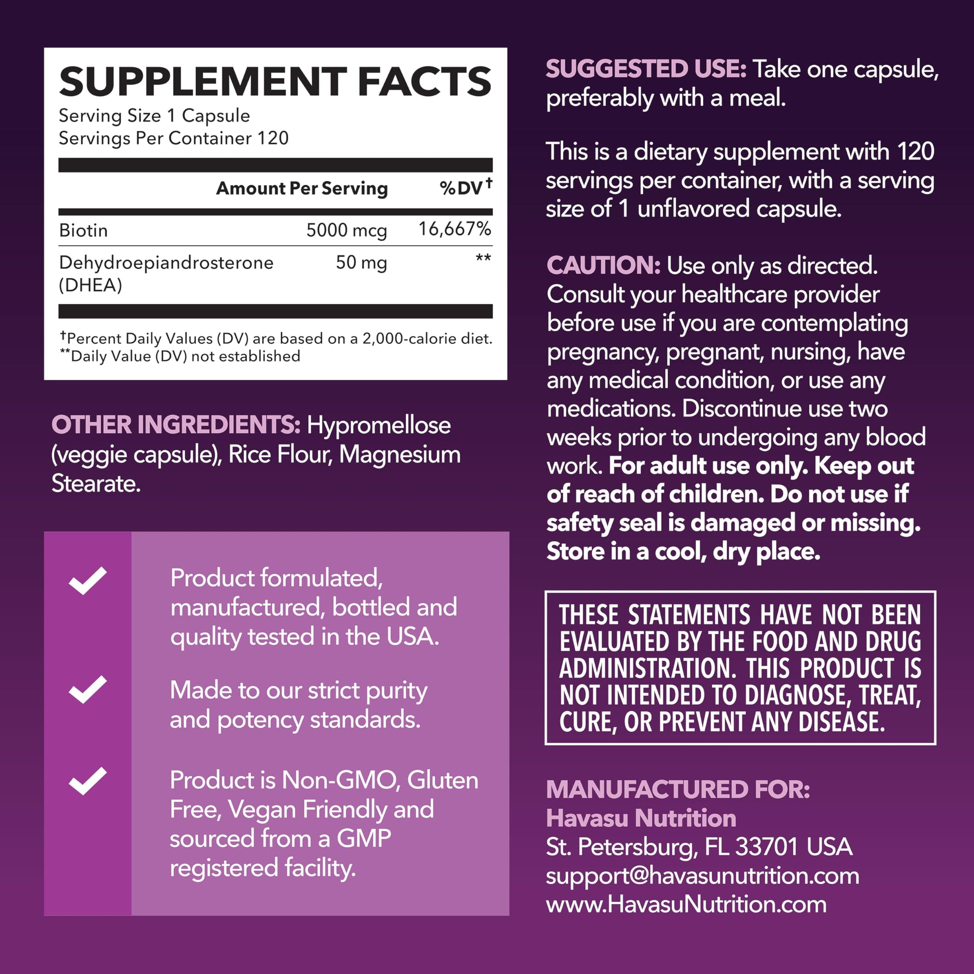 DHEA 50mg Per Serving, Vegan, Non-GMO Hormone Balance Supplement, 60ct | DHEA Supplement for Men and Women, Supports Energy, Healthy Aging, Hormone Balance, Mood and Vitality, 2-Month Supply Gsupps Australia