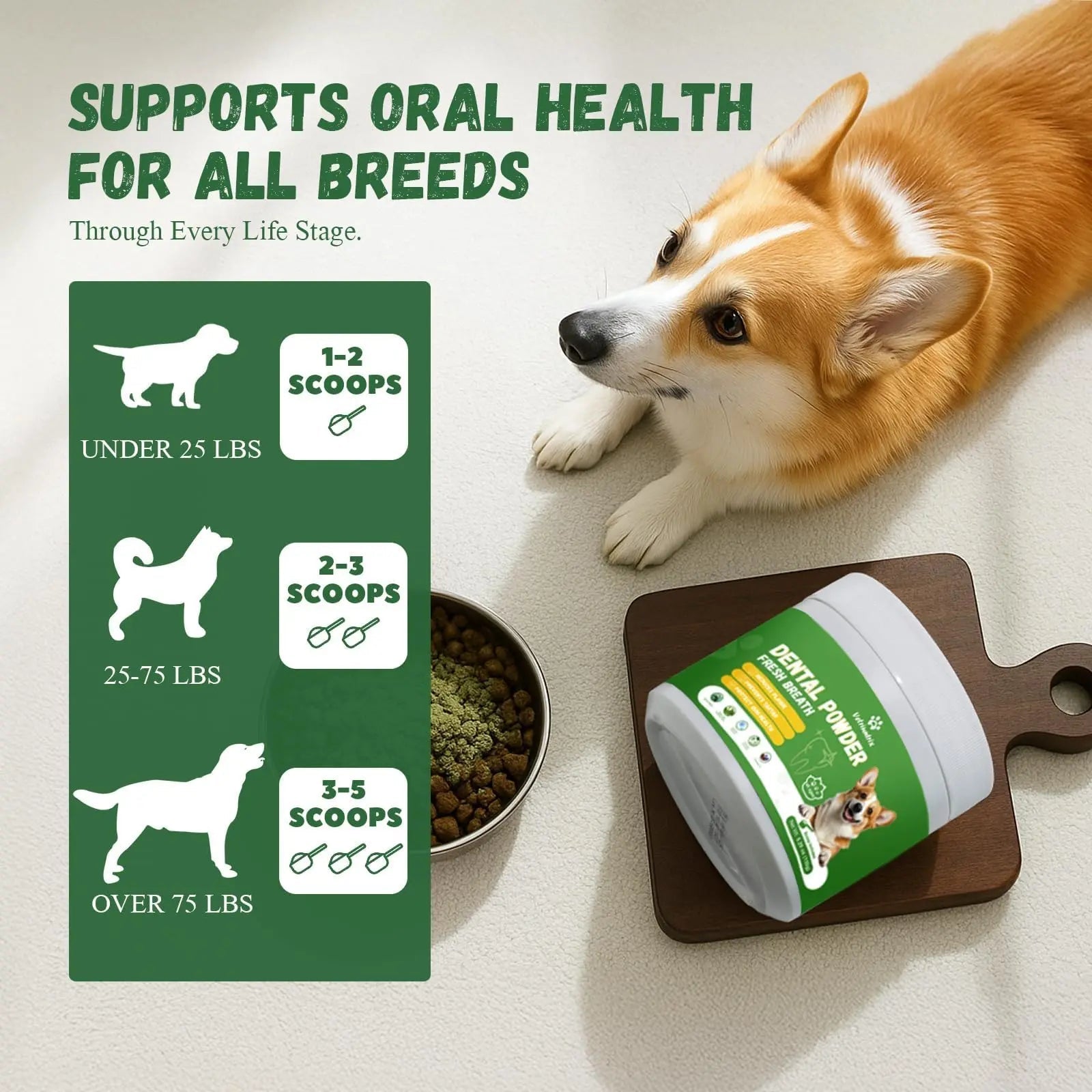 Vetriuntrix Dog Dental Powder, Dental Powder for Dogs Teeth Cleaning and Breath Fresh, Dog Teeth Cleaning Powder with Natural Plants Ingredients and Postbiotics, 200g Vetriuntrix buy australia supplements
