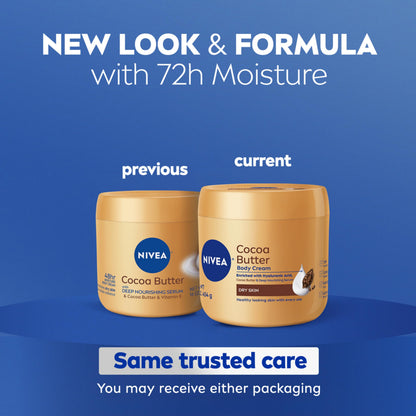 NIVEA Cocoa Butter Body Cream with Hyaluronic Acid, 16 OZ NIVEA