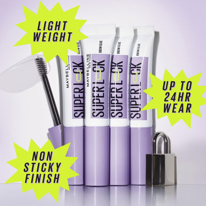 Maybelline Super Lock Brow Glue Eyebrow Gel, Lightweight Brow Gel For Up To 24HR Hold, Clear, 1 Count MAYBELLINE