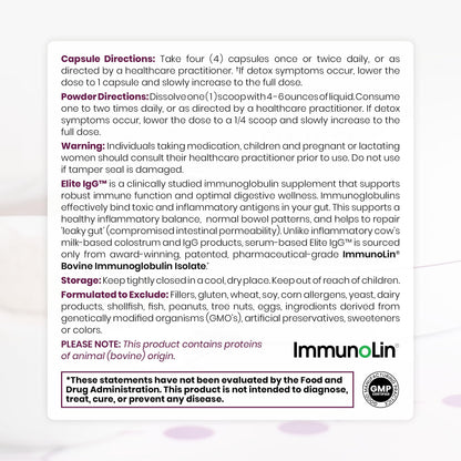 Pure Therapro Rx Elite IgG Immunoglobulin Supplement, 120 Caps - Gut Health & Immune Support, 1100 mg IgG, IGA & IgM, Sunflower Lecithin | Dairy & Gluten Pure Therapro Rx