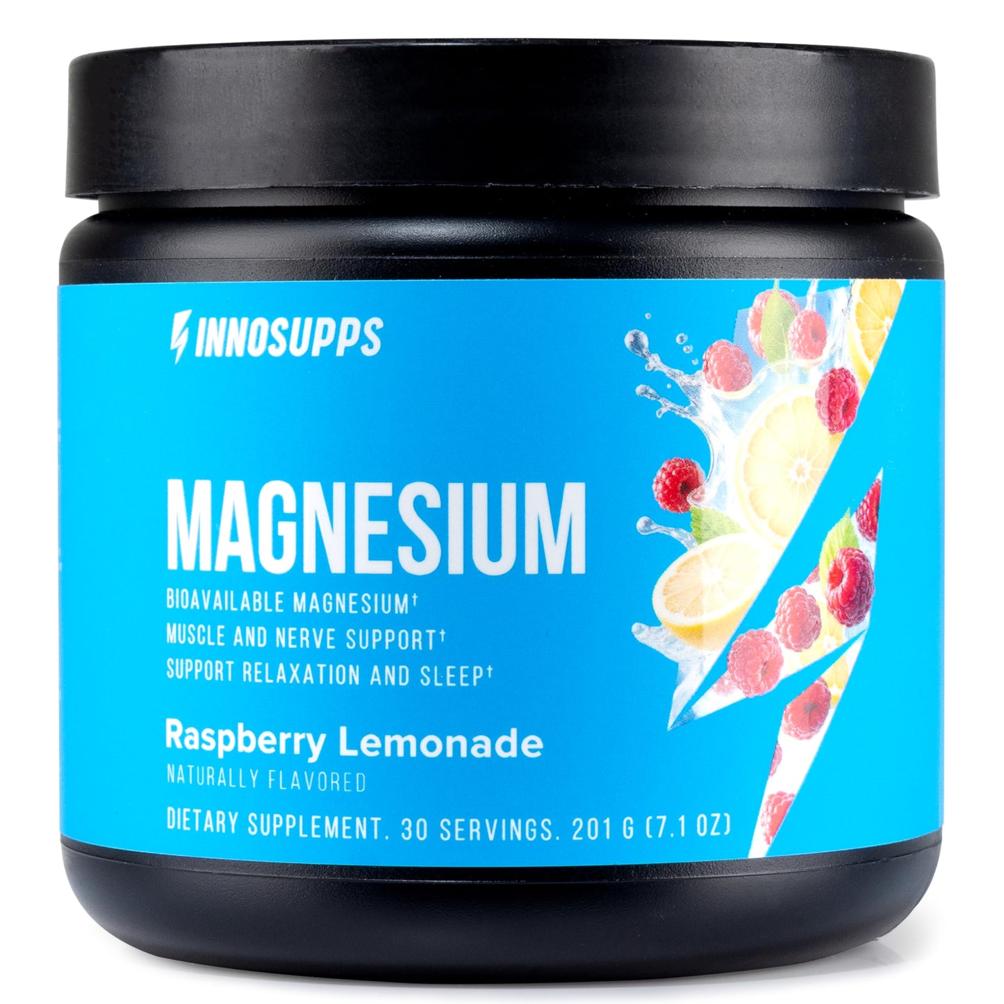 InnoSupps Magnesium Powder - Dual-Action Mineral Mix with Magnesium Bisglycinate & Carbonate - Promotes Stress Relief, Hydration, and Recovery (Lemonade, 30 Servings)