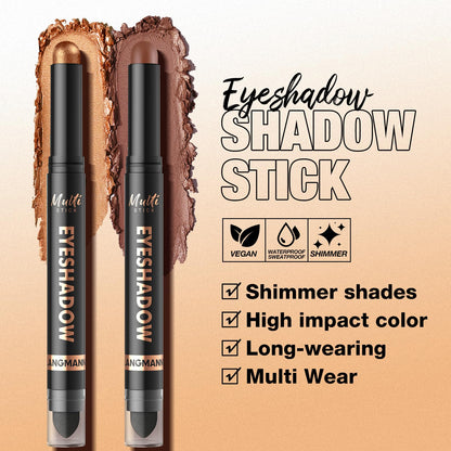 LANGMANNI 8 Color Waterproof Dual-Ended Eyeshadow Stick Set, Eye Makeup #A LANGMANNI