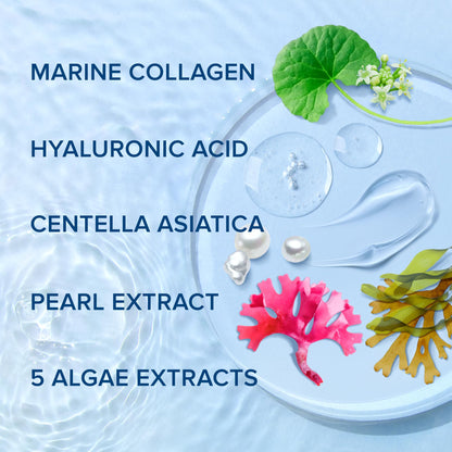 MAREE Collagen Facial Mask with Hyaluronic Acid — Sheet Face Mask Skincare — Centella Asiatica, Green & Red Algae Extract MAREE