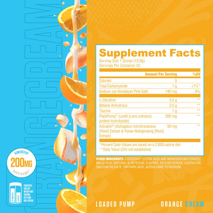 Ryse Loaded Pump Pre Workout Powder - Blue Razz Slush - No Caffeine Stimulant Free Formula for Pump, Power & Endurance - L-Citrulline, PeptiPump, Betaine Anhydrous, Taurine & AstraGin - 25 Servings