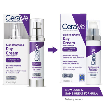 CeraVe Anti-Aging Face Cream SPF 30, Anti-Wrinkle Retinol Cream with Hyaluronic Acid and Ceramides, 1.76 oz CeraVe