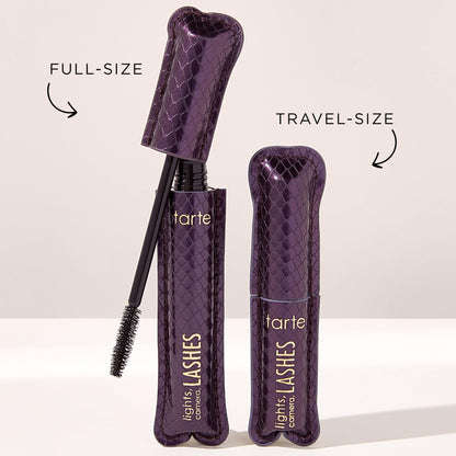 tarte lights, camera, lashes 4-in-1 mascara – Volume, Length, Curl & Conditioning for Fuller-Looking Lashes, Smudge-Proof, Flake-Free, Longwear, Vegan & Cruelty-Free, full size, black tarte