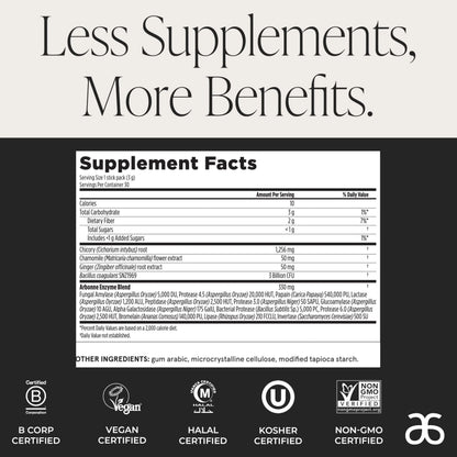 Arbonne Gut Health Digestion Support - Microbiome Prebiotic and Probiotic Drink Mix, Probiotic Powder and Prebiotic Powder Arbonne